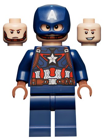 Минифигурка Lego Super Heroes Captain America - Dark Blue Suit, Reddish Brown Hands, Helmet  sh0736 U